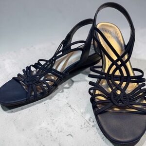 Impo Elegant Navy Stretch Strappy Sandals Women Size 10 M